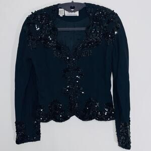 Vintage D'Ore by Della Roufogali Sequined Jacket - Women's Size 4 - Fabulous!